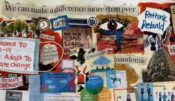 collage of student exhibition projects