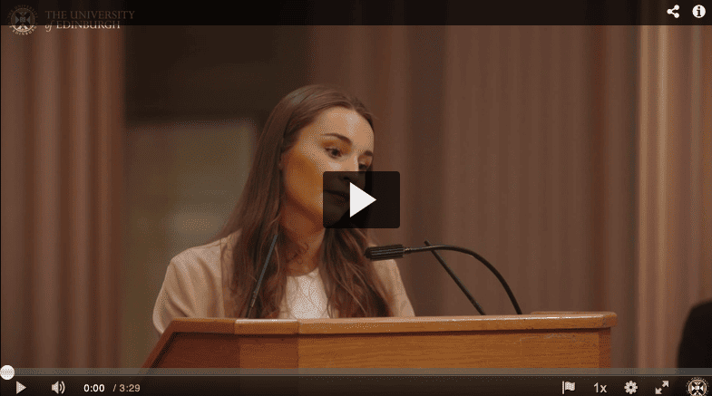 Chloe's speech person giving speech