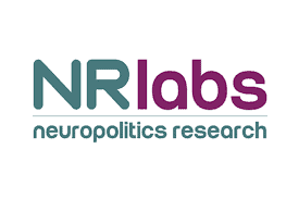 Logo of NR Labs featuring the text "NRlabs" in large font with "neuropolitics research" beneath it. "NR" is in teal, and "labs" is in maroon.