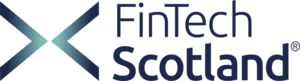 A dark blue background with a vertical pale teal stripe on the left side.