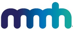 Stylized lowercase letters "mmh" in a gradient blue color, transitioning from dark blue on the left to teal on the right. The letters have a curved, continuous design.
